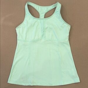 OLD NAVY Fitted Active Sport Tank Top Built In Bra Mint Seafoam Green Medium M